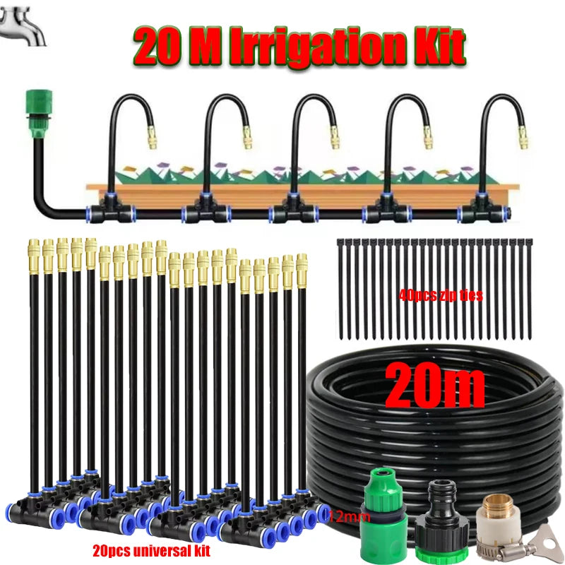 5-20M Universal Automatic Irrigation Sprinkler Kit Garden Balcony Atomization Sprinkler Watering Kits Rotating Copper Nozzle