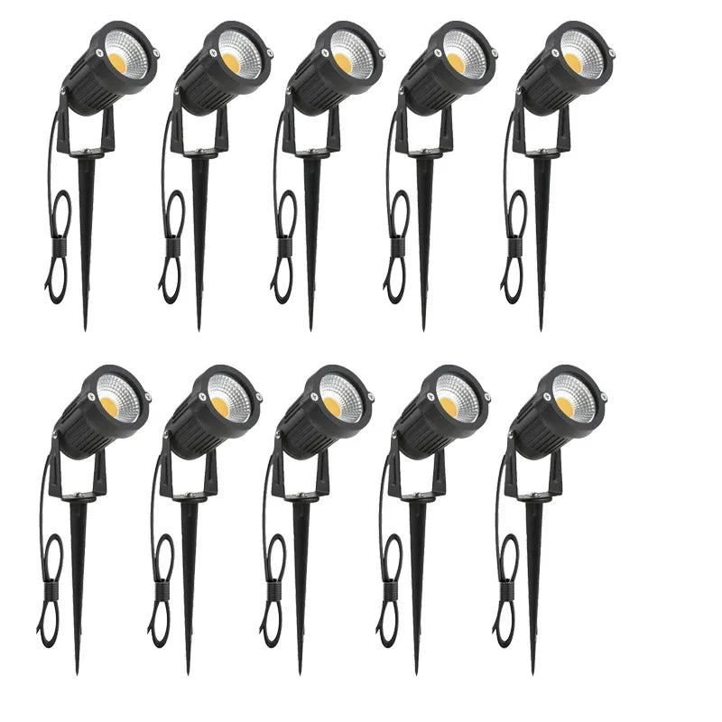 1 Meter Cable IP65 LED Landscape Spike Lamp 5W 10W Warm White Blue Spot Light for Garden Lawn AC DC12V24V 220V110V
