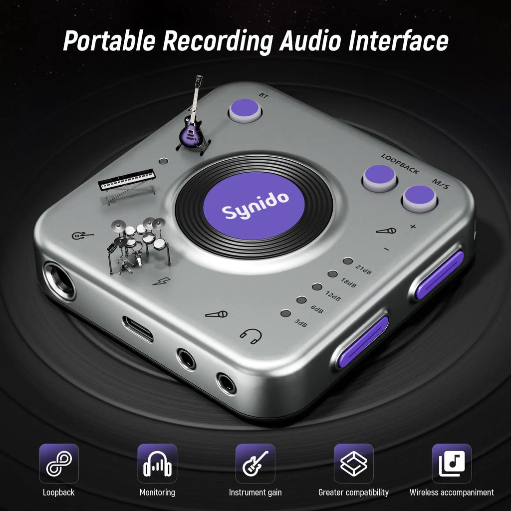 A20 Audio Interface for Live Streaming | Portable Wireless Recording Dock Tidesmit