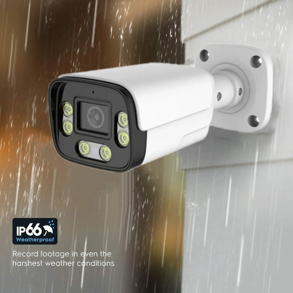 8MP Outdoor Security POE Camera AI 98ft NightColor IP Camera with Face/Human Detection H.265+ Video Surveillance Two-way Audio