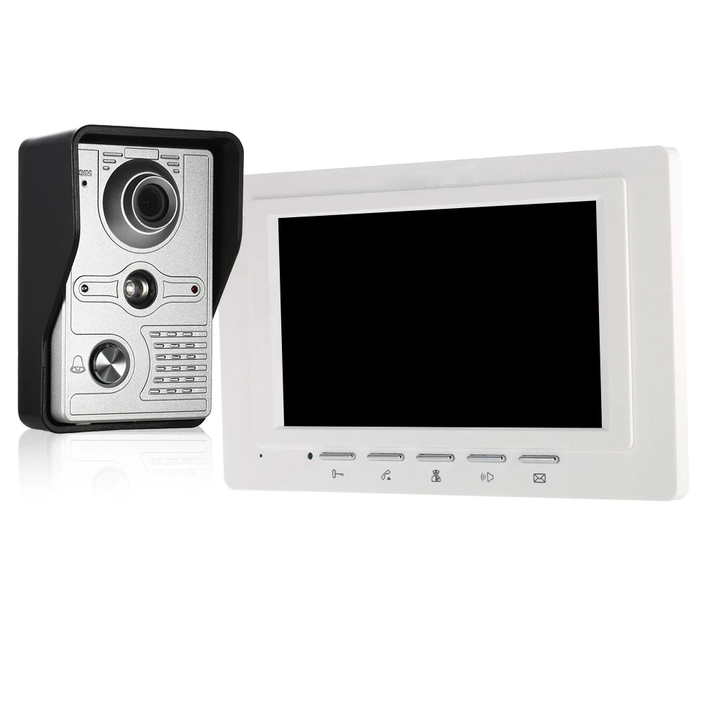 IR-CUT Outdoor Camera 7 inch Wired Video Doorbell Indoor Monitor Visual Intercom Two-way Audio Remote Unlock Video Door Phone