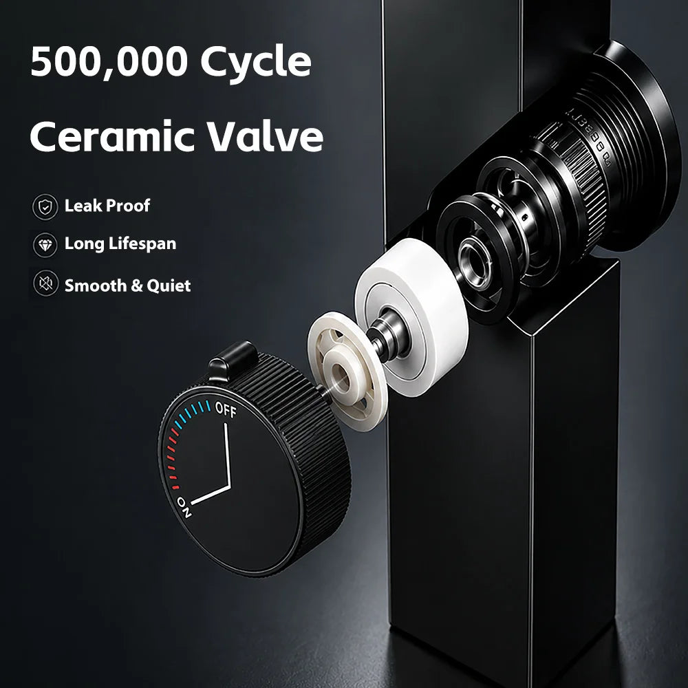 LED Digital Display Bathroom Faucet Deck Mounted Hot Cold Water Mixer Tap Smart Bathroom Sink Faucets Vanity Washbasin Faucet