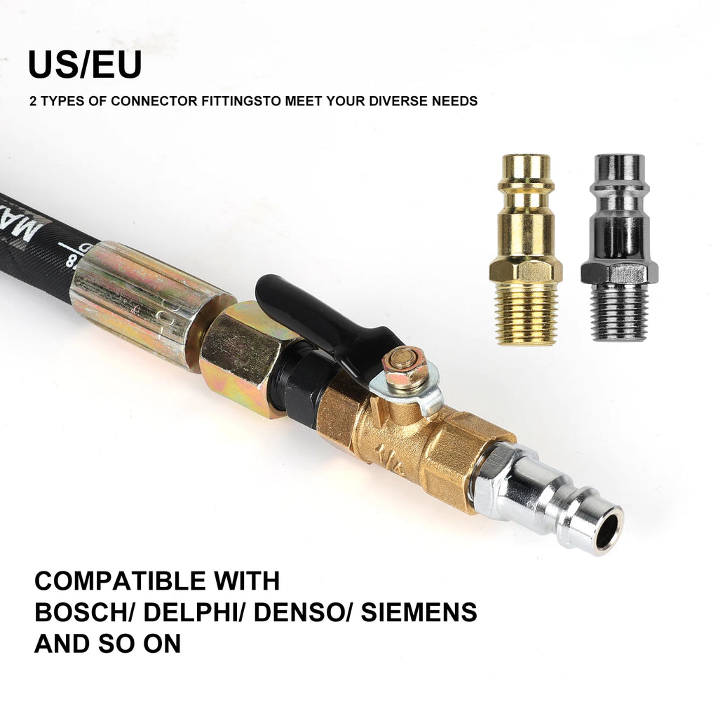 Podofo 24pcs Pneumatic Diesel Injector Puller Tool Professional Air Vibration Injector Removal Extractor Tool for Removing Stuck Fuel Injectors in Diesel Engines with 19Pcs Adapters&Box