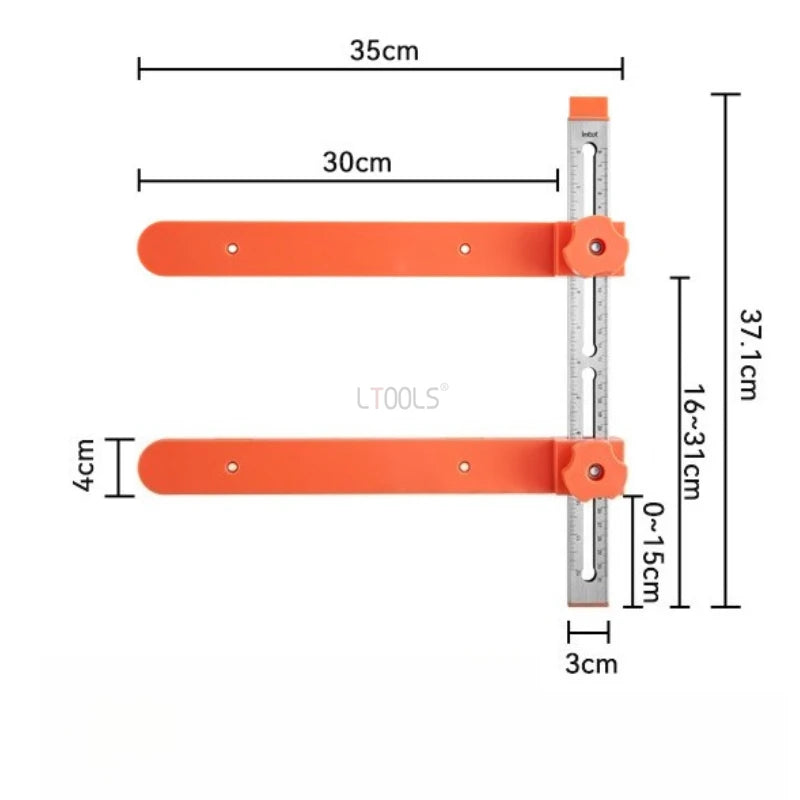 Double Axis Magnetic Drawer Slide Installation Jig - Cabinet Drawer Slide Mounting Template Positioning Tool for Hole Drilling