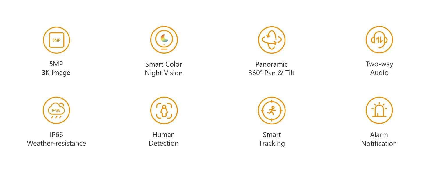 IMOU 2PCS Cruiser SE+ 5MP Wi-Fi PTZ Camera Smart Color Night Vision IP66 Outdoor Security 360° Coverage Smart Auto Tracking