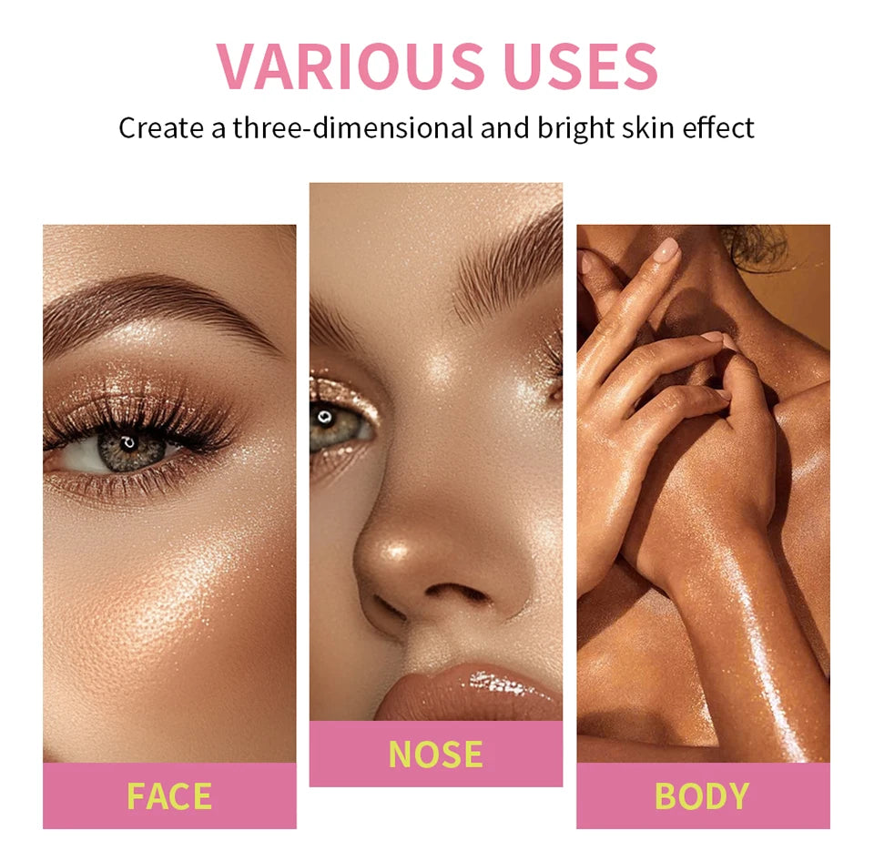 Tidesmit 8-color eyebrow cream highlighter palette showing shimmer and matte shade swatches for natural face makeup