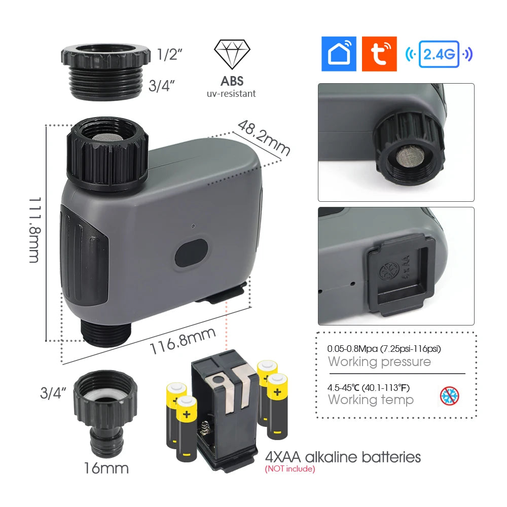 Tuya Smart Wifi Irrigation Timer Sprayer Watering Kit for Garden Lawn Plants Timing Misting Cooling System Quick Connect Fogging