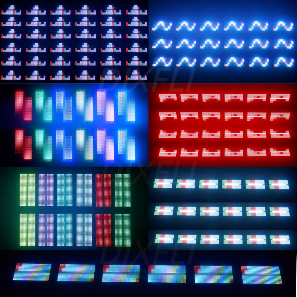 2PCS 250W RGBW LED 4in1 48 Partition Strobe Stage Light DMX512 Super Bright Wash Effect for KTV DJ Events Performances Lighting