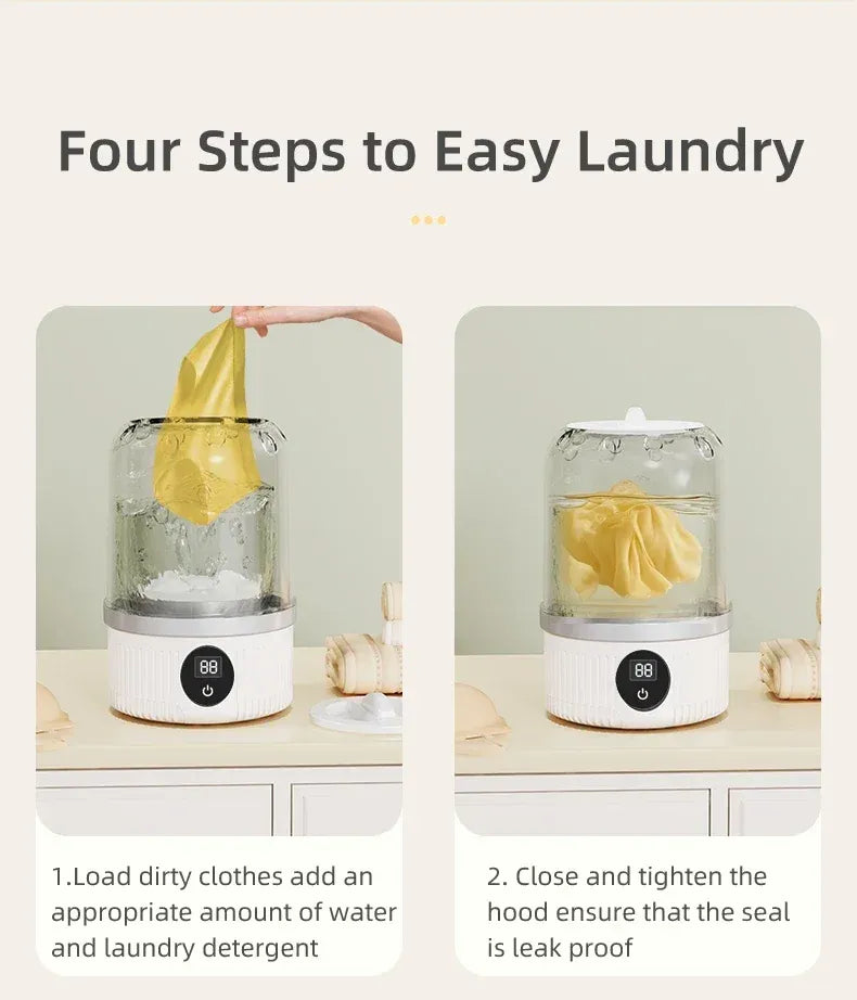 Tidesmit Wireless Mini Laundry Cup Portable Washing Machine