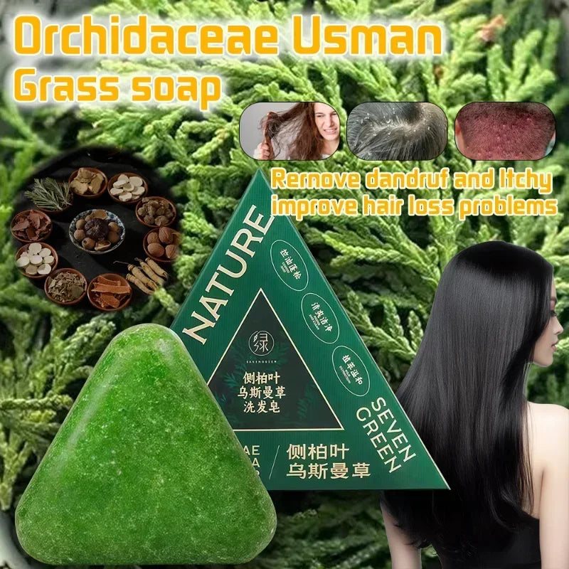 Oriental Arborvitae Leaf Shampoo Soap Relieves Scalp Itching Strengthens Hair Root Oil Control Anti-dandruff New Natural Shampoo