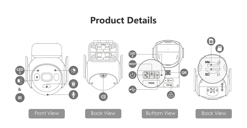 IMOU 4G Sim Solar Camera AOV PT 5MP Security Camera WiFi 360° PTZ Outdoor Camera Human Auto Tracking Battery Surveillance Camera