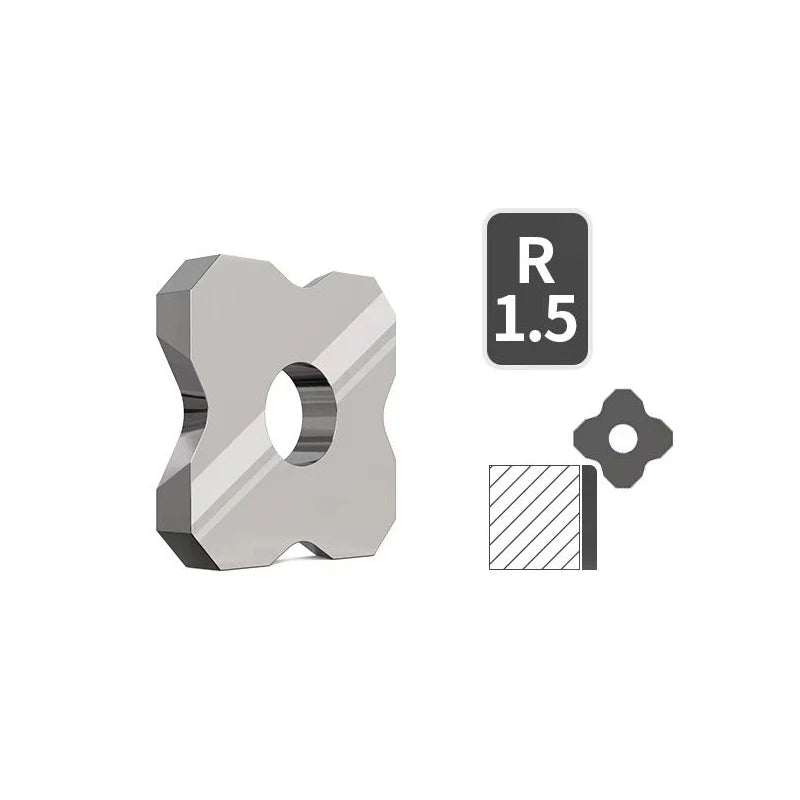 Corner trimming knife insert, dark gray, labeled R1.5