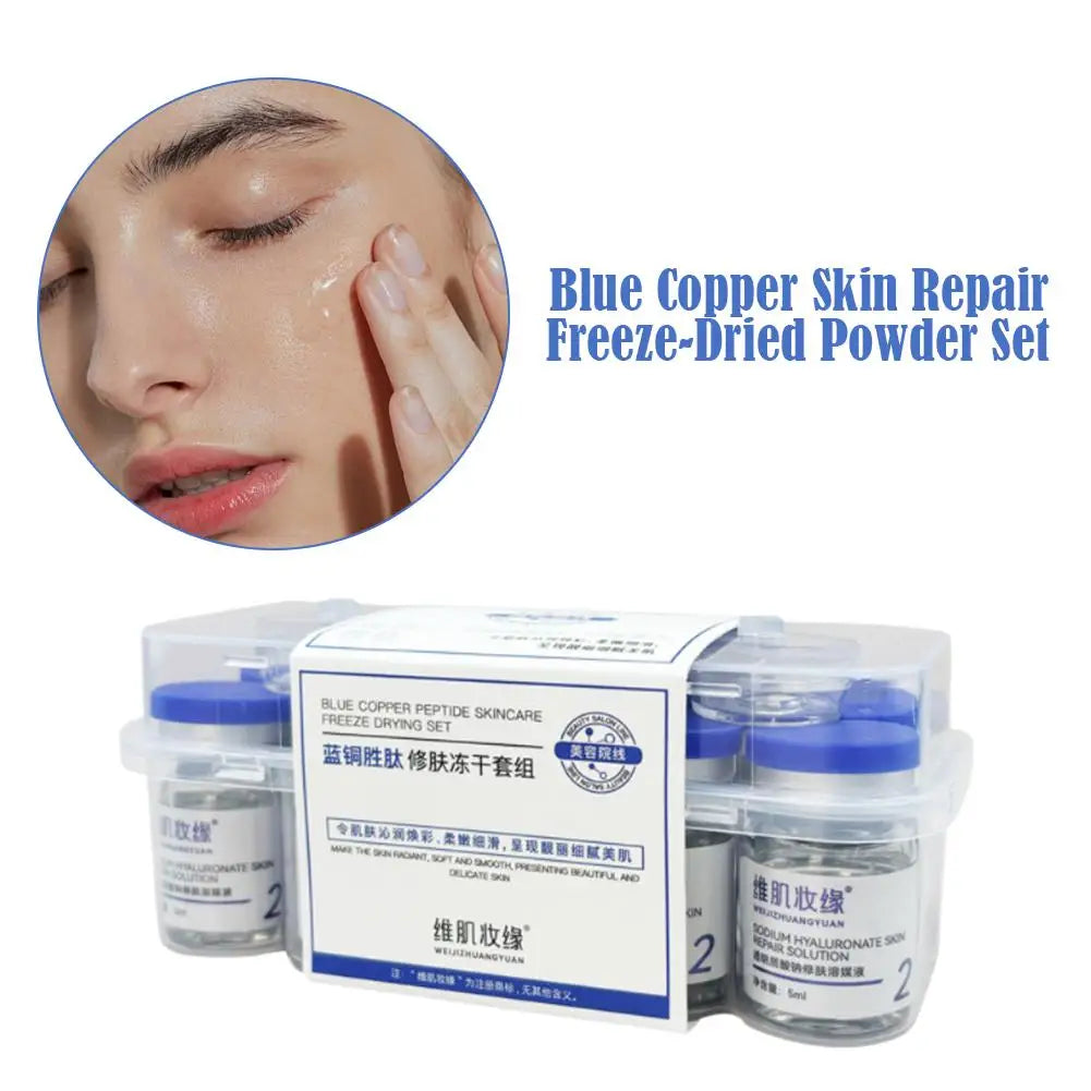 GHK-Cu 99% Copper Peptide Freeze-Dried Powder Blue Copper Anti Wrinkle Plump Firm Skin Fade Lines Repair Barrier Set