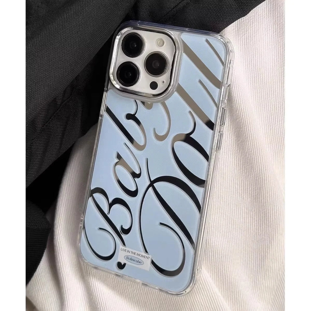 Mirror Phone Case for iPhone 16 Pro Max - Shock-Absorbing Blue Silver Finish Tidesmit