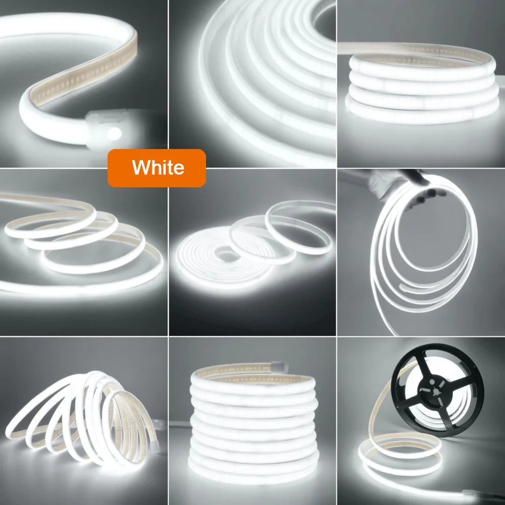 Wall Touch COB LED Neon Strip Light Wifi Bluetooth 23key Remote Control 220V Dimmer Power Kit 5m 10m 20m 40m 0.5m 240LED/m Flex