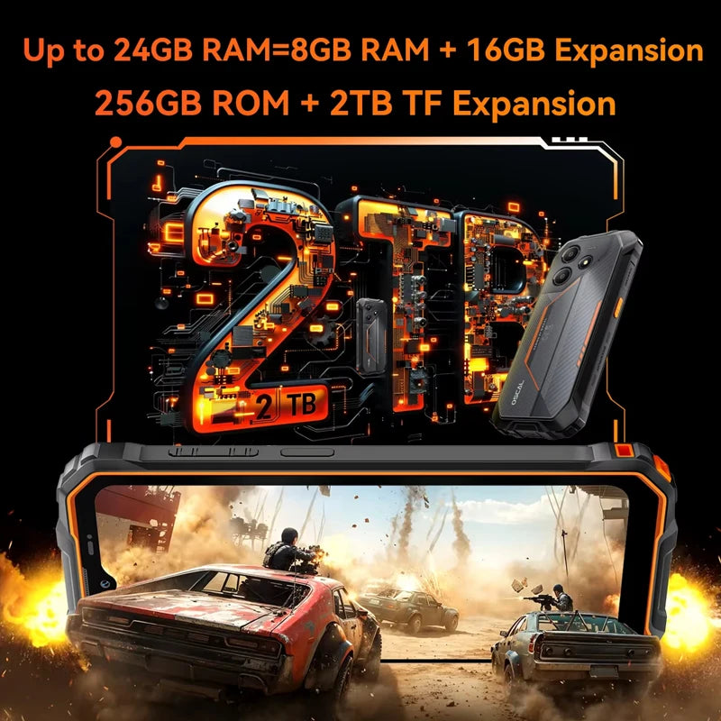 Blackview OSCAL Marine 2 Rugged Phone AI 11000mAh Battery 6.56 " HD+ Display Unisoc T6158GB RAM 128GB Smartphone Android 15 NFC