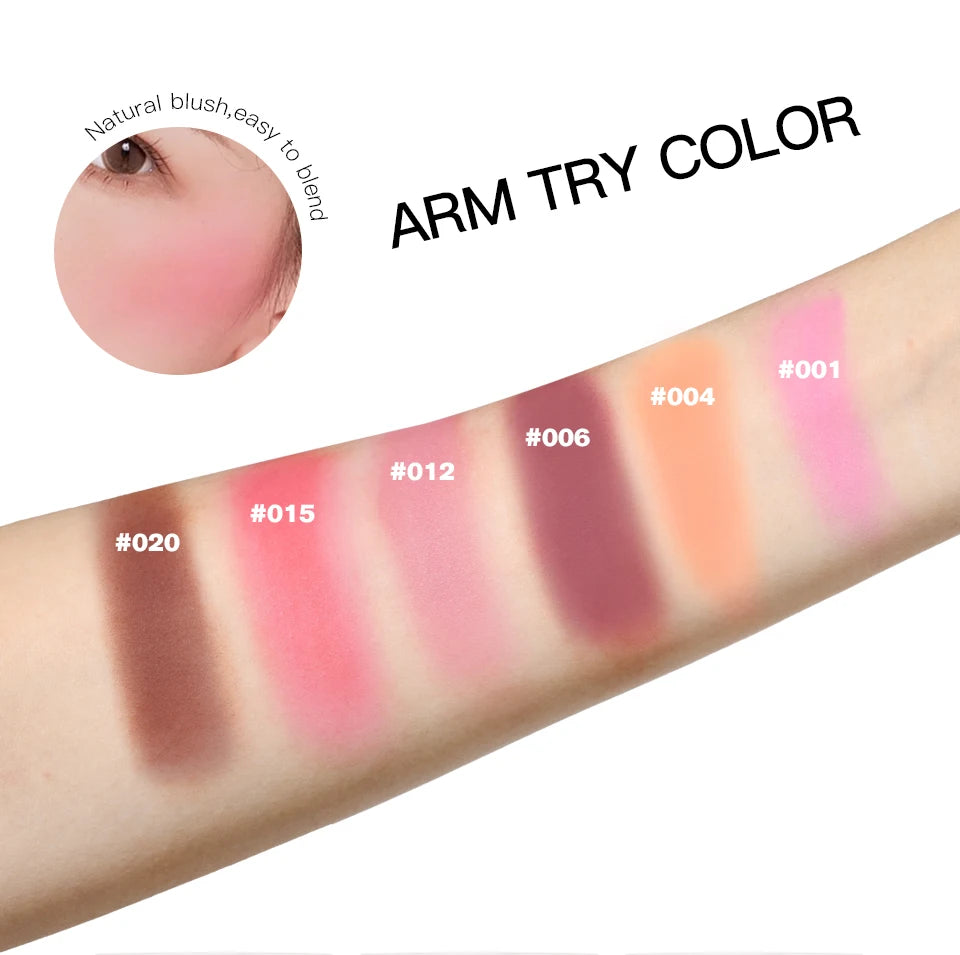 Tidesmit matte peach rouge contour and cheek tint palette for natural face makeup shade swatch