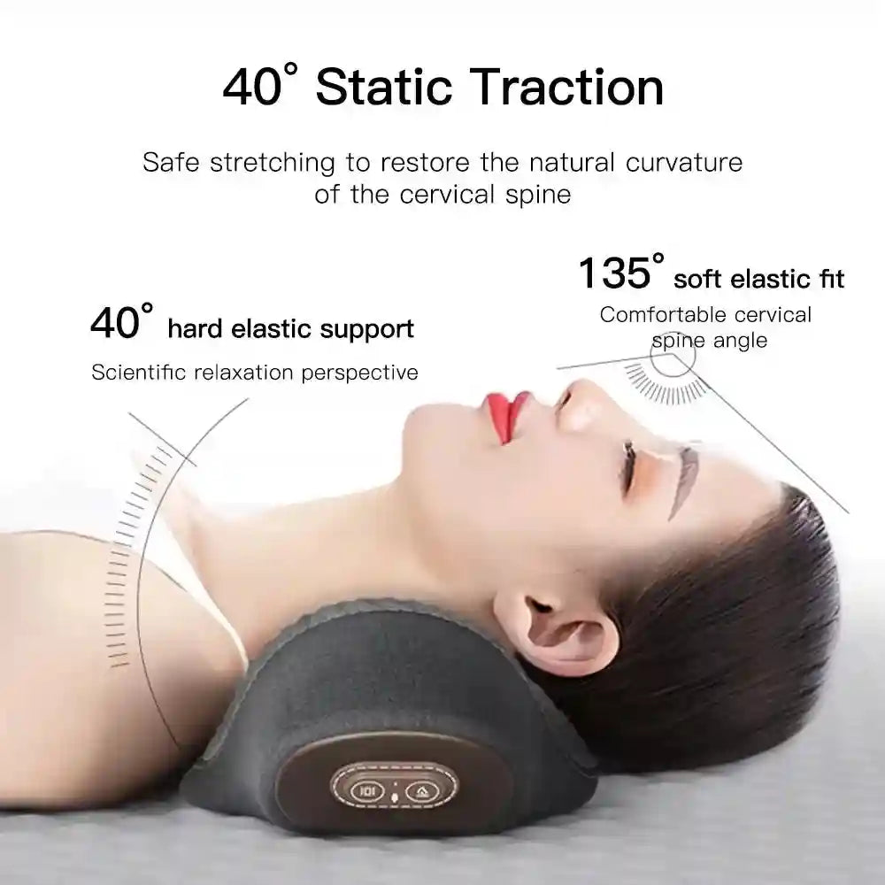 Electric Neck Massage Pillow with Heat and Vibration for Cervical Relief Massage Roller Tidesmit