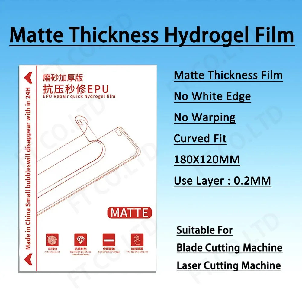 50PCS TPU Flexible Hydrogel Film Straight Curved Screen Protector Cutting Machine Universal Mobile Phone Screen Protective Film