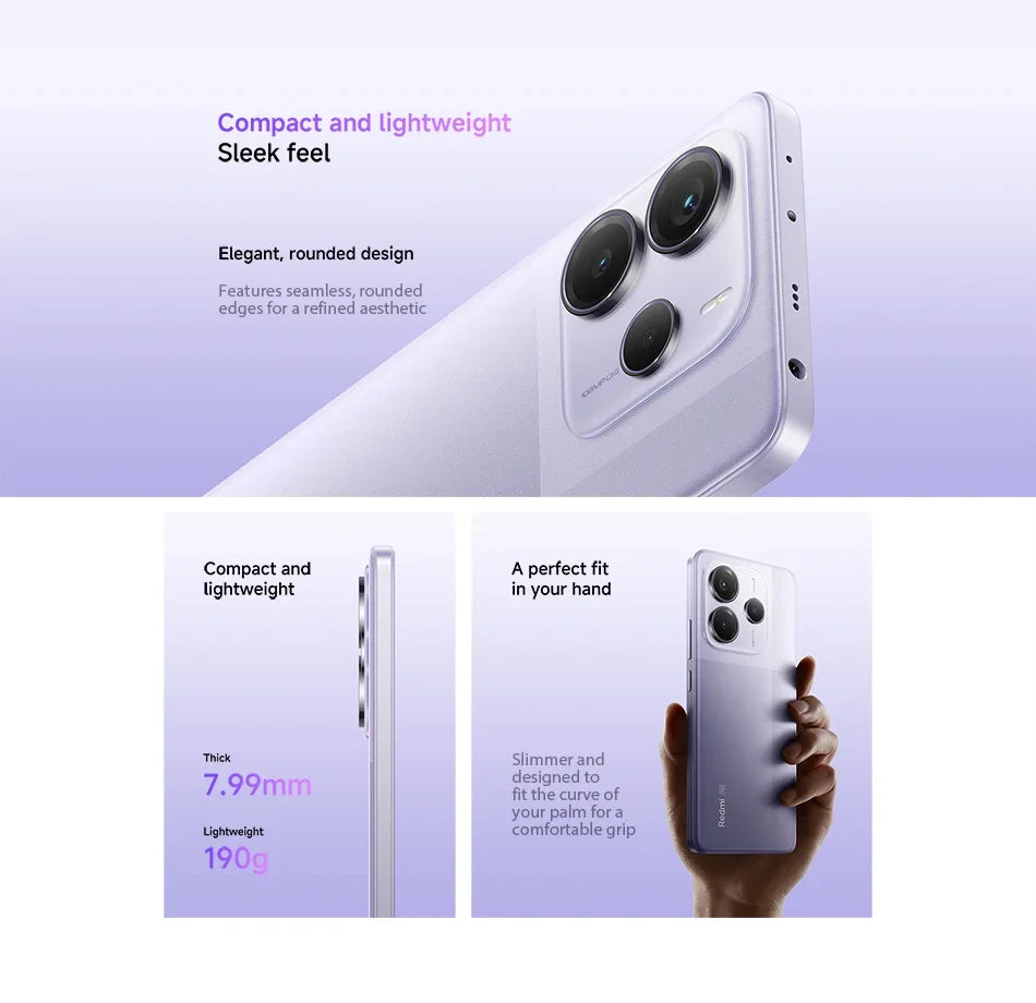 Global version Xiaomi Redmi Note 14 5G Smartphone Dimensity 7025-Ultra  108MP AI camera NFC 6.67" 120Hz AMOLED display IP54