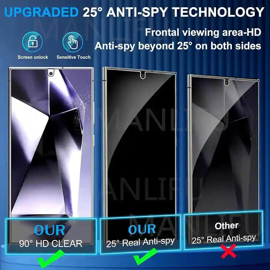 Privacy Screen Protector for Samsung Galaxy S25 Ultra - 9H Tempered Glass AE Tidesmit