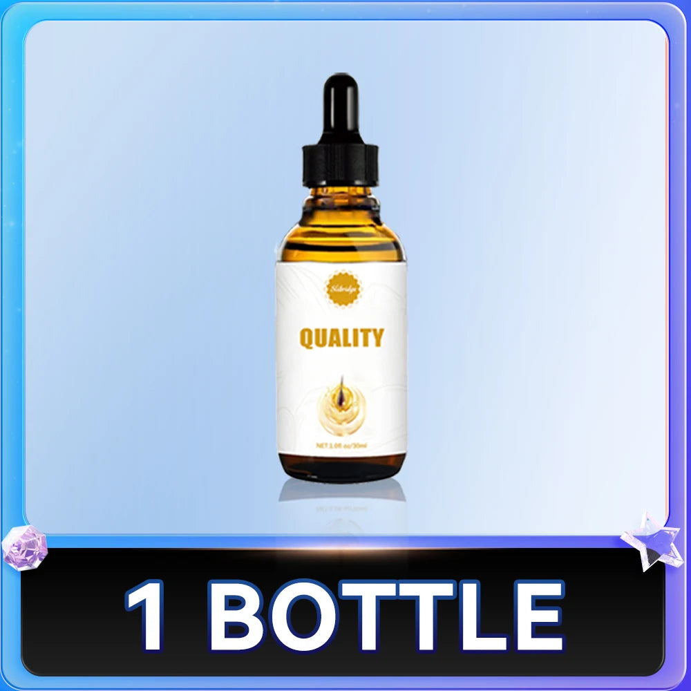 1 bottle of anti-hair loss scalp care liquid in a glass dropper bottle for use with liquid guiding massage combs.