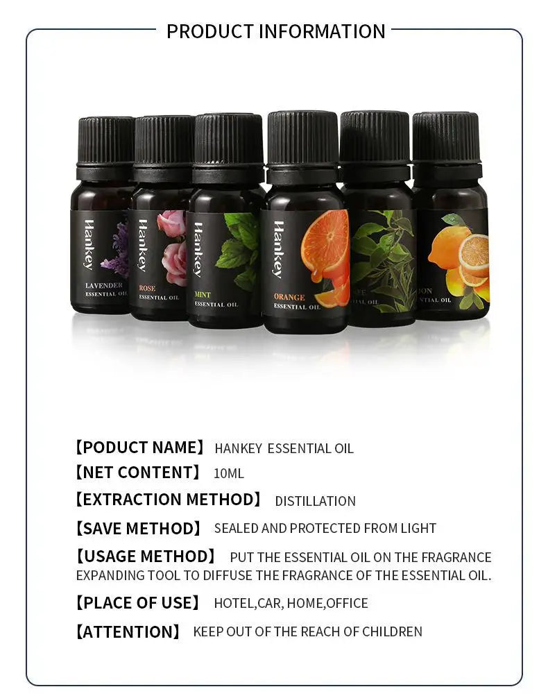 12 Flavors 10ml Essential Oils for Aroma Diffuser Air Humidifier Home Water-soluble Lavender Vanilla Orange Olive Fragrance Oil