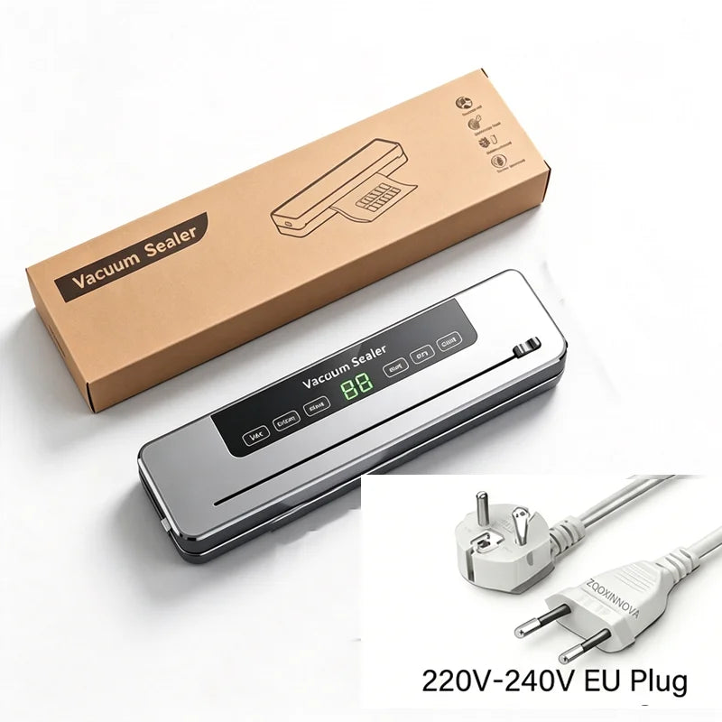 Portable vacuum sealer with control panel, box, and EU 220V-240V plug