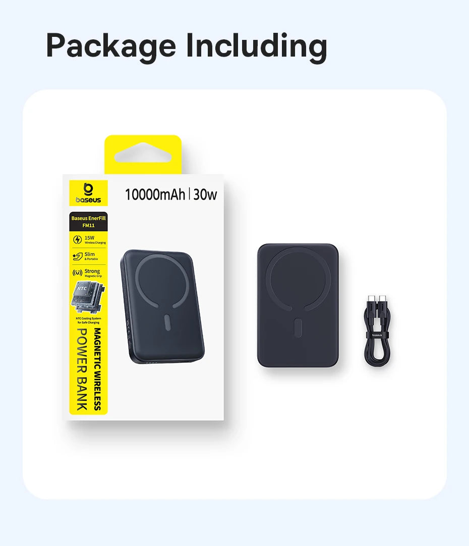 Magnetic 10000mAh Fast Charging Power Bank - PD 30W Travel Battery Tidesmit
