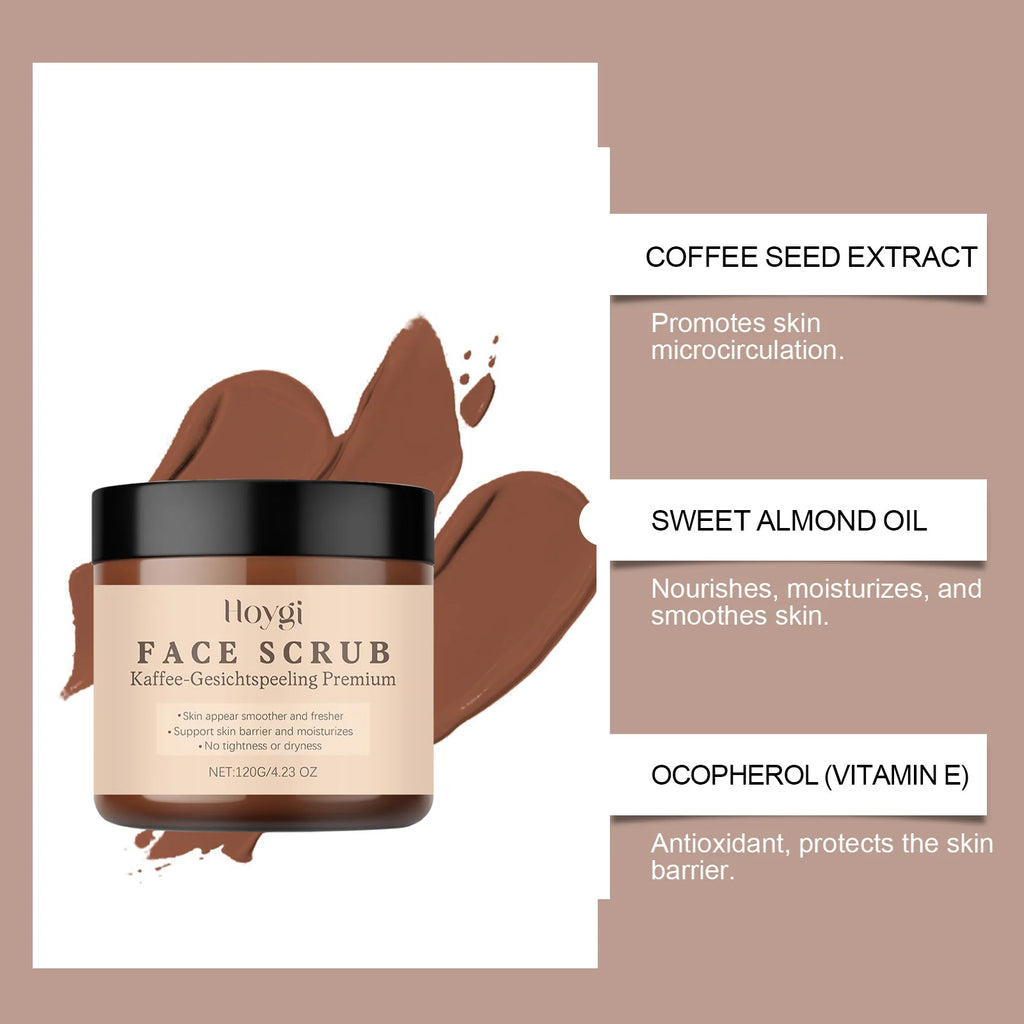 Vanilla Coffee Facial Scrub - Deep Cleansing Exfoliator (120g) Scrubs Treatments Tidesmit