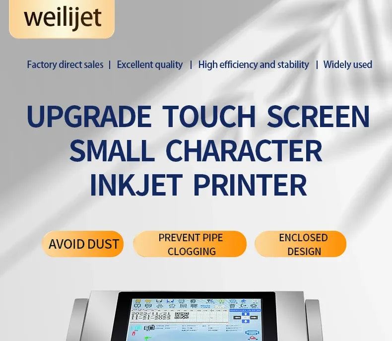 Manufacturer Direct Sales High-speed Touch Screen 6-line Small Character Inkjet Printer QR Code Production Date Barcode Printer