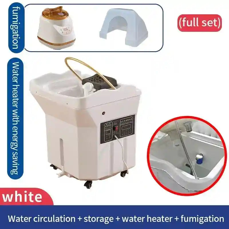 Portable Shampoo Bed with Water Tank - Mobile Spa Chair Black/White Massage Chairs WHITE Tidesmit