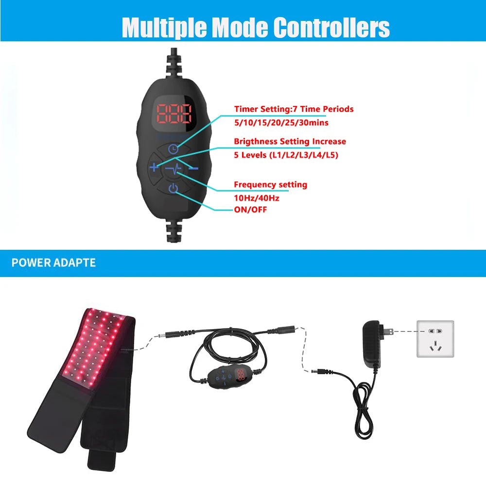 Red Light Therapy Belt for Pain Relief and Slimming - Model KK105 Relaxation Treatment Tidesmit