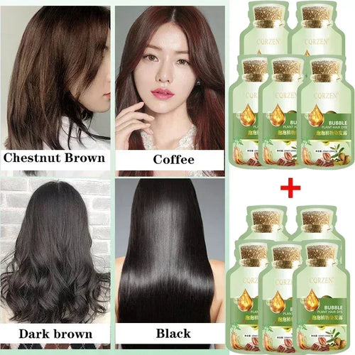 Hair color shampoo for gray hair coverage, plant-based non-irritating hair dye shampoo bar kit in multiple shades.