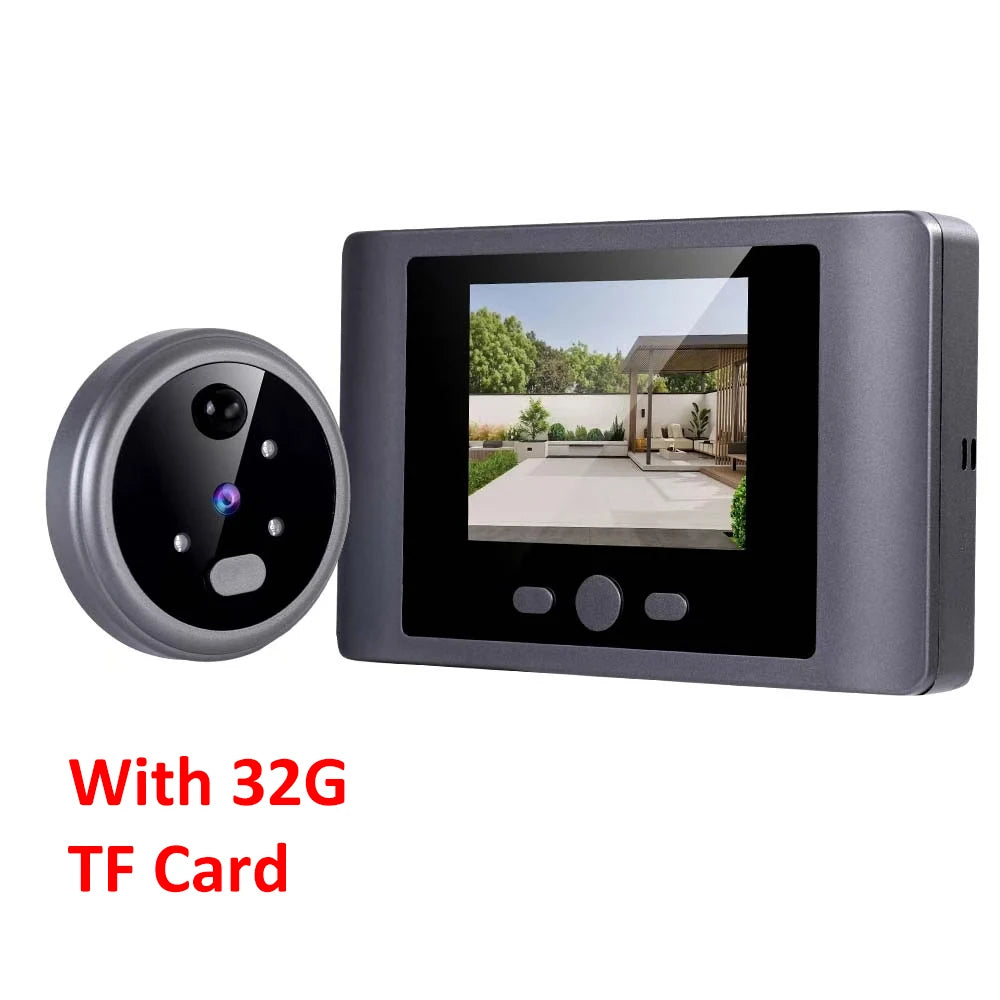 Grey door peephole video viewer with 32G TF card and camera module