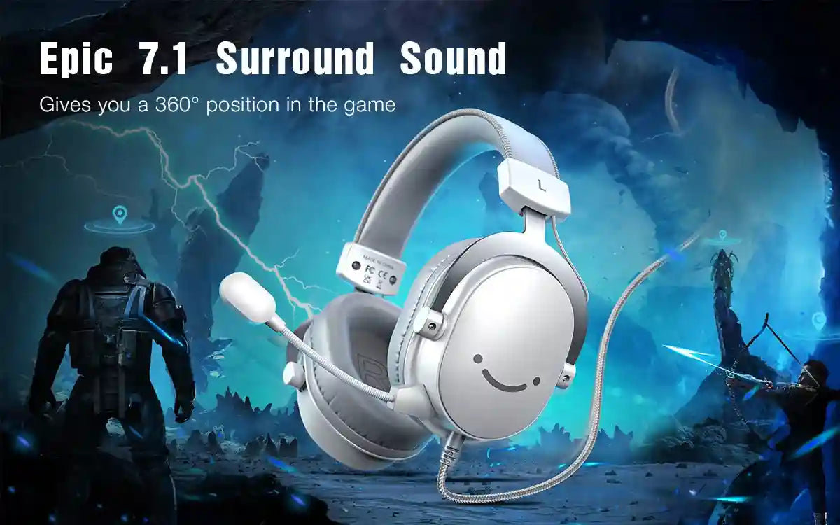 USB Gaming Headset 7.1 Surround Sound Wired PC PS5 H9W Tidesmit