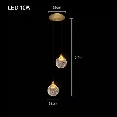 Bubble Crystal Pendant Ring Light for Modern Dining Rooms | Tidesmit D style-2head Tidesmit