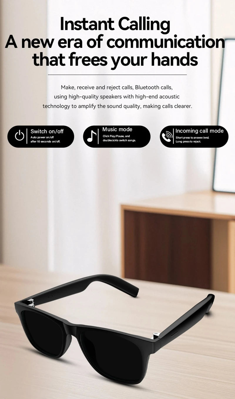 4K AI Smart Glasses with Camera - Black | VR Mixed Reality Tech Tidesmit