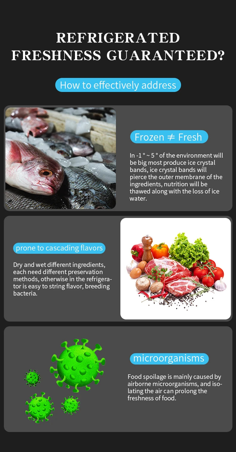 Electric Vacuum Sealer Machine Dry/Wet Food Packaging Seal To Keep Fresh Touch Buttons Digital Display Detachable Cleaning