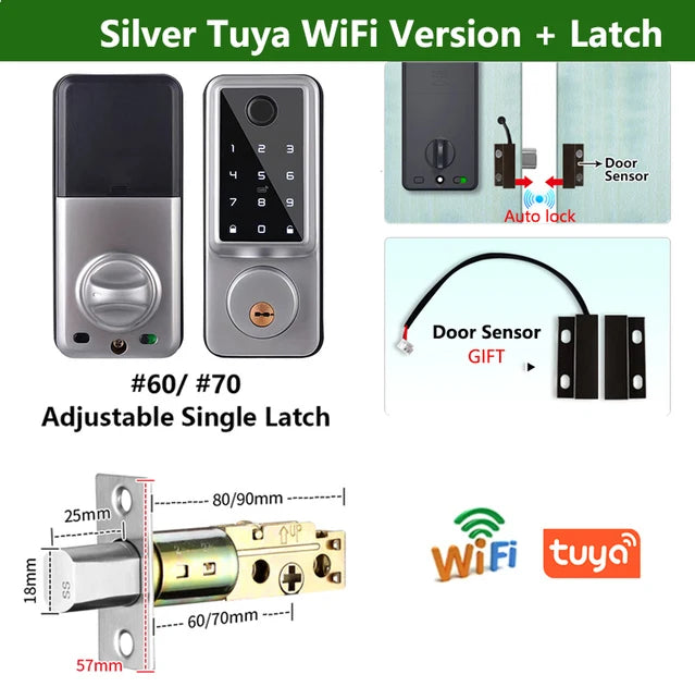 Waterproof Smart Deadbolt Locks for Home Alexa Wifi Bluetooth TTlock App Biometric Fingerprint Digital Keypad Entry Door Lock