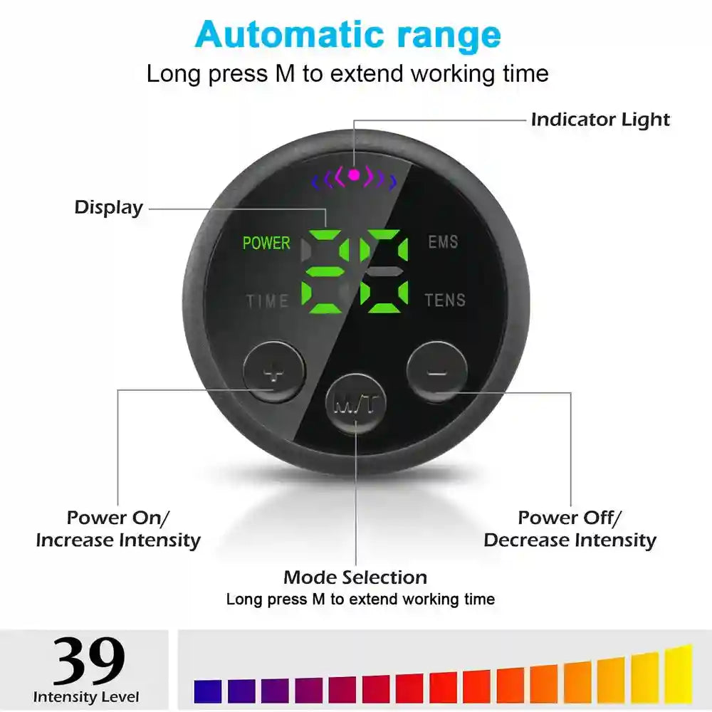 EMS Muscle Stimulator Belt | Rechargeable Electric Abdominal Trainer Massage Roller Tidesmit