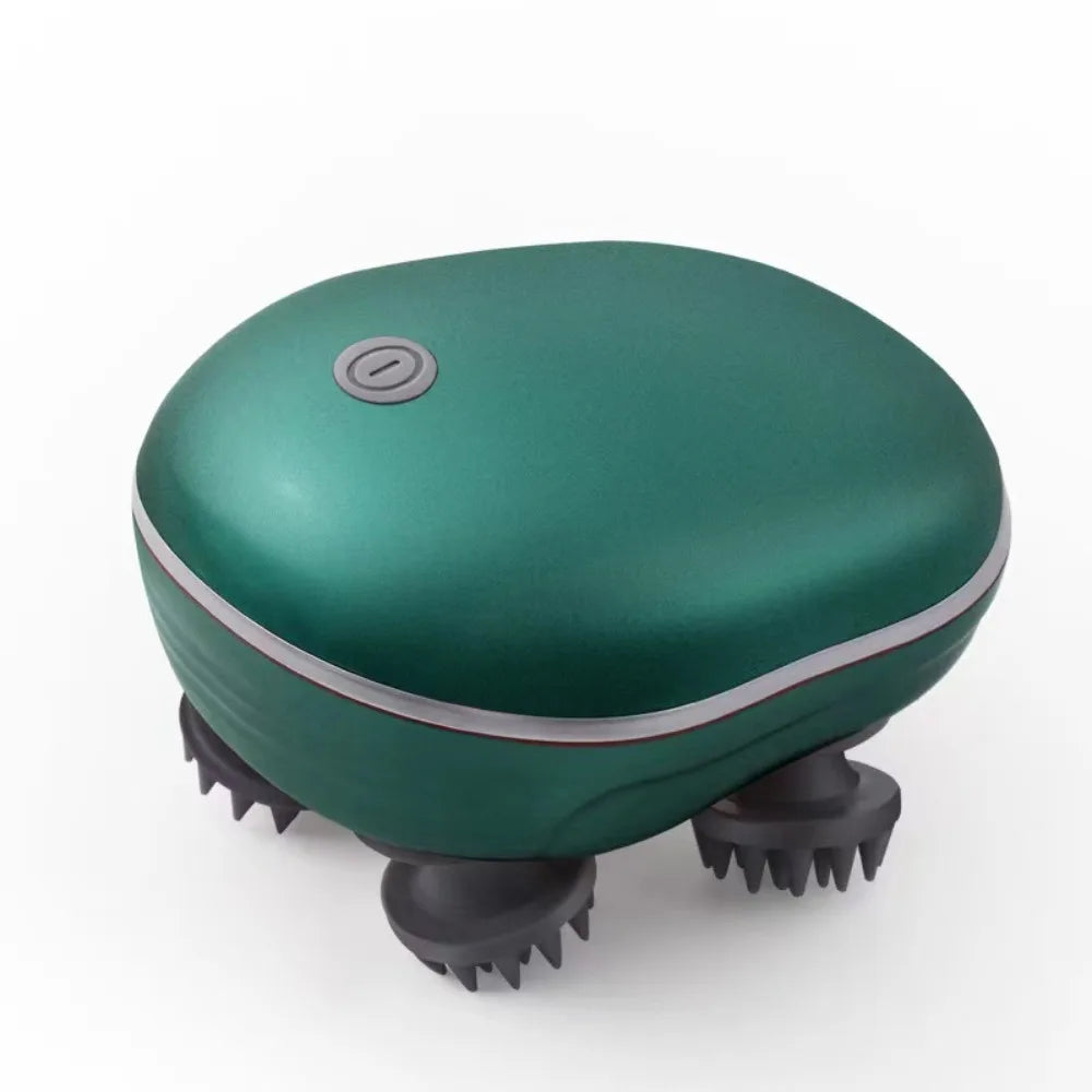 Electric Head Massager by Tidesmit | Portable Rechargeable Wellness Tool Relaxation Treatment Green Tidesmit