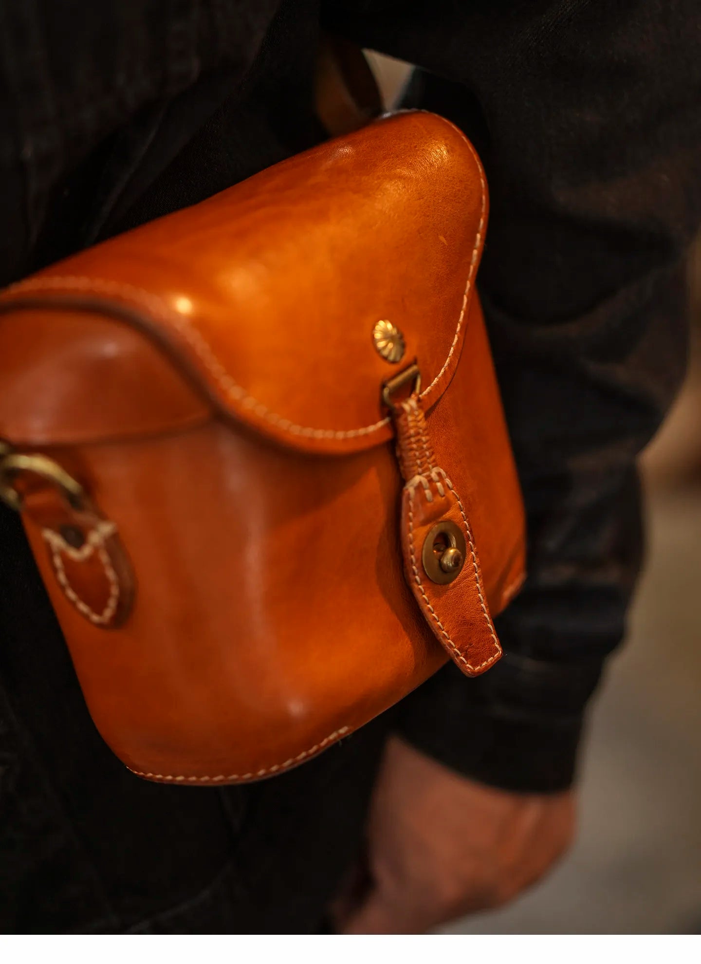 casual high quality genuine leather men's small crossbody bag fashion designer handmade first layer cowhide shoulder bag
