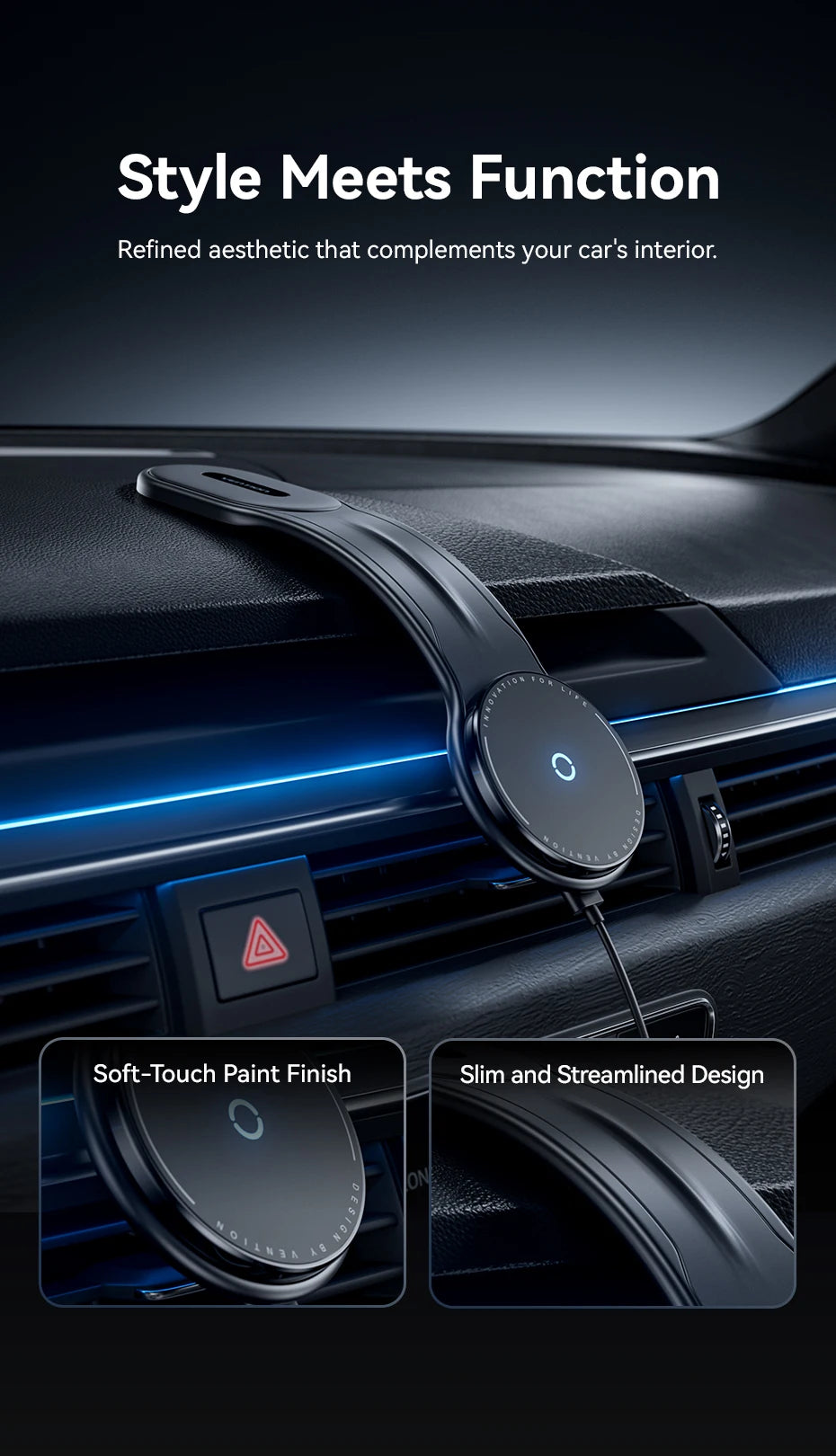 Magnetic Wireless Car Phone Charger - 15W Qi Certified Mount Tidesmit