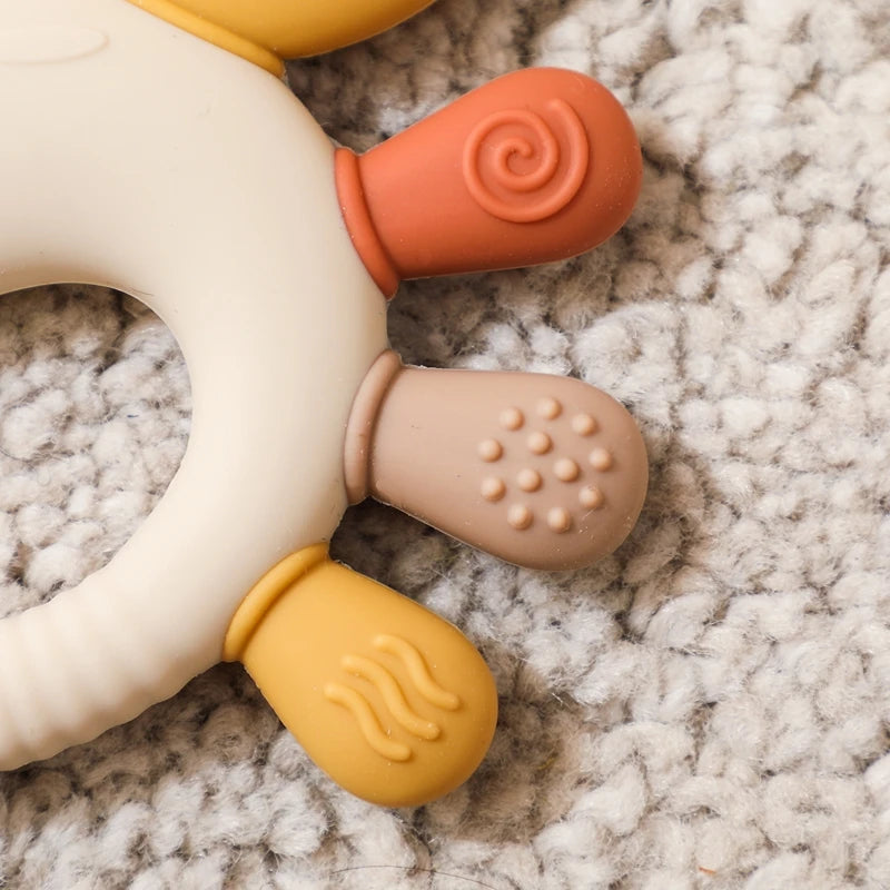 Silicone Baby Teether Baby Toys 0 to 12 Months BPA Free Chewing Teething Toys Crab Multicolor Teether Reborn Silicone Toys Gift