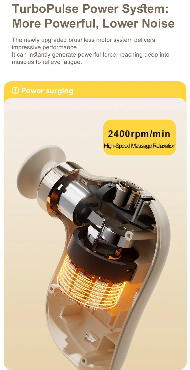 Muscle Massage Gun - Deep Tissue Percussive Therapy Tool, Stone, Type C Fascia Gun Tidesmit
