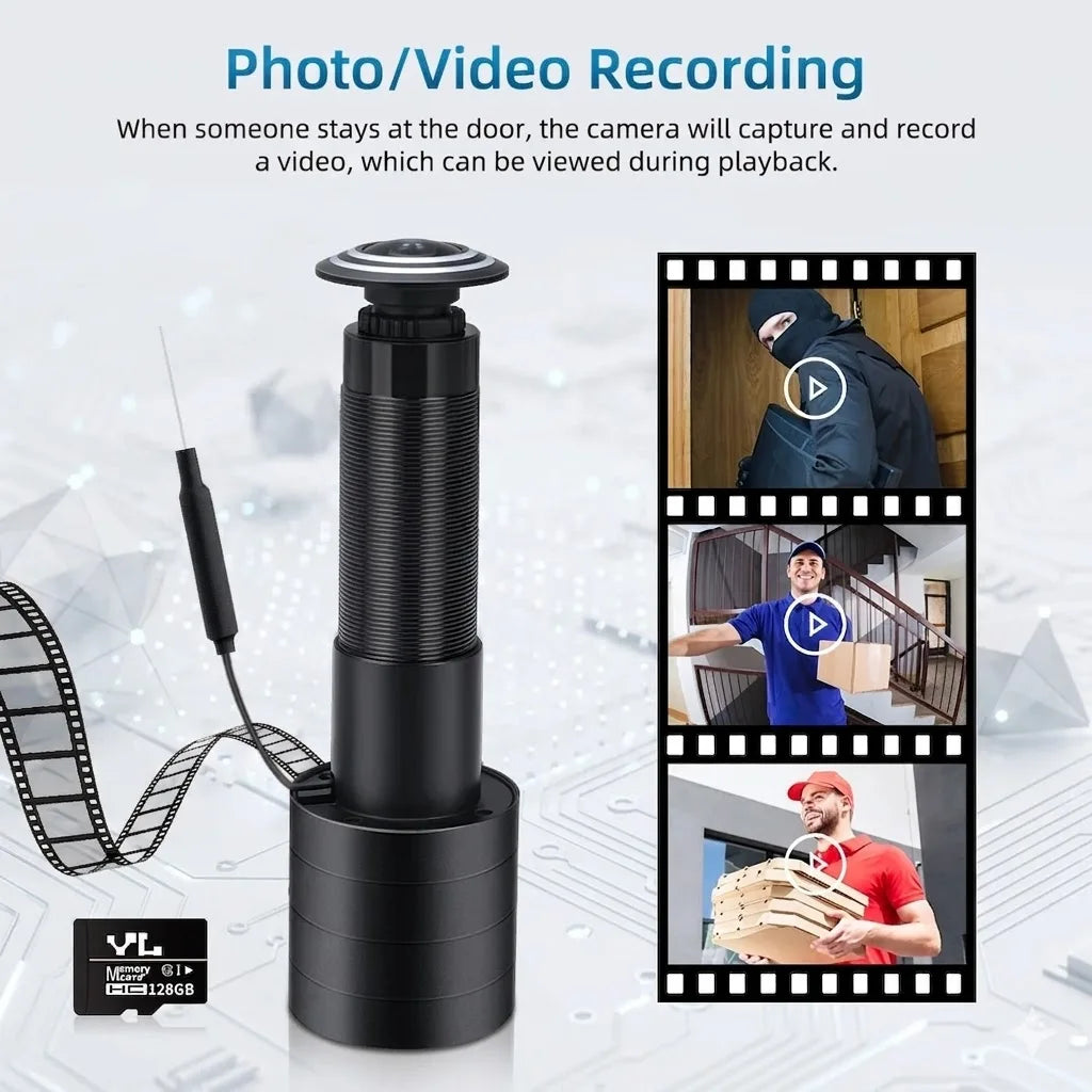 ZEMNIO 3MP 2K HD Smart Peephole Camera, 170° WiFi Video Doorbell, Two-Way/Motion, ICSee/XMEye App, 2.4G, Power Opt. EU/US/UK/AU