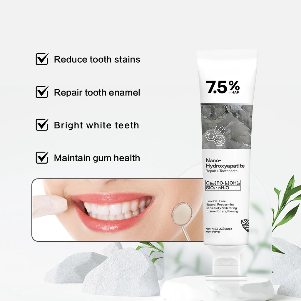 Tidesmit Nano Hydroxyapatite teeth whitening toothpaste for stain removal and fresh breath