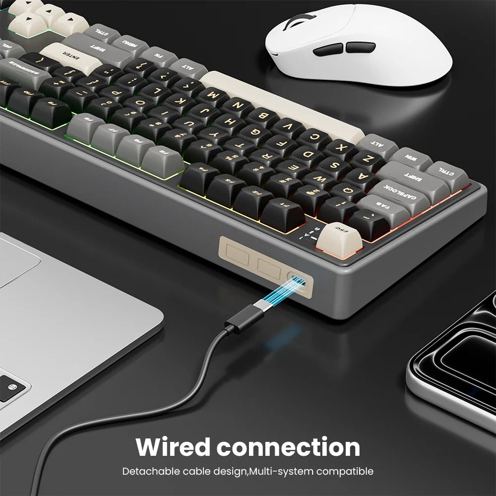 RK Royal Kludge R108 Wired Gamer Keyboard 100% 108 Keys MDA PBT Keycap Gasket RGB Hot-swappable Mechanical Keyboard Volume Knob