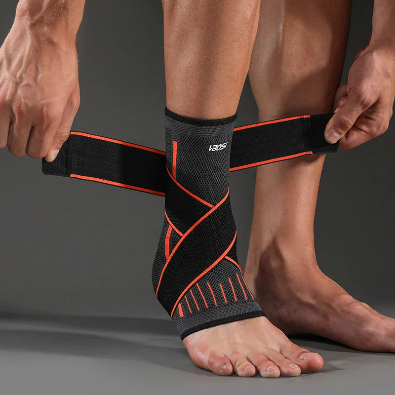 VBOSI Adjustable Compression Ankle Brace Support for Men Women, Breathable Sports Ankle Stabilizer for Basketball Running Sprain